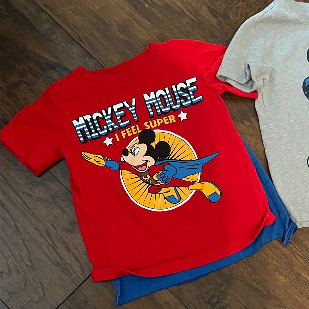 Disney Mickey Mouse T-Shirt Set - Red and Gray - Picture 3 of 7